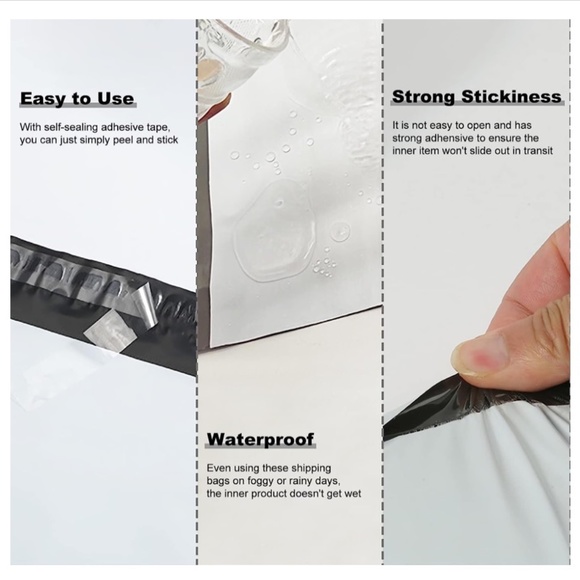 🎁 5 Polymailers 10" x 13", White, Self-Sealing - Picture 4 of 5
